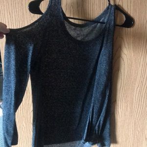 Open Shoulder Grey Sweater